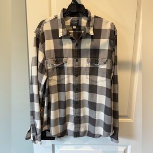 J. Crew Men’s Gray and White Plaid Shirt